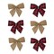 Northlight Pack of 6 Buffalo Plaid and Burlap 2 Loop Christmas Bow Decorations 5.5"